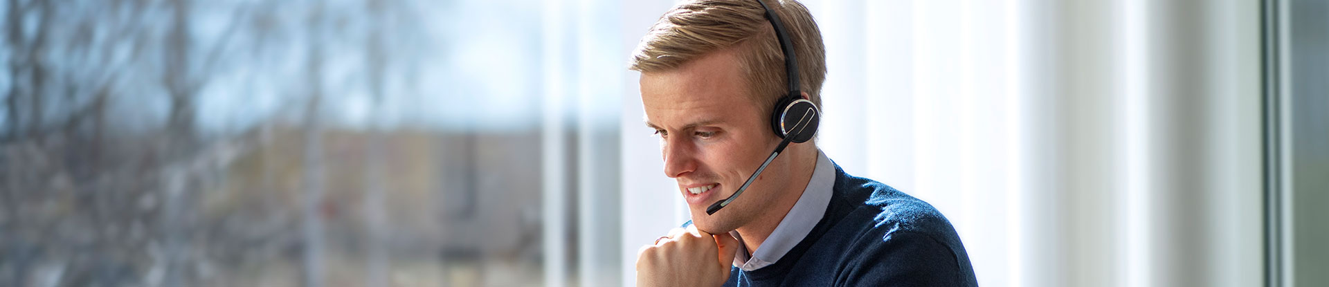 Silvent employee with headset.